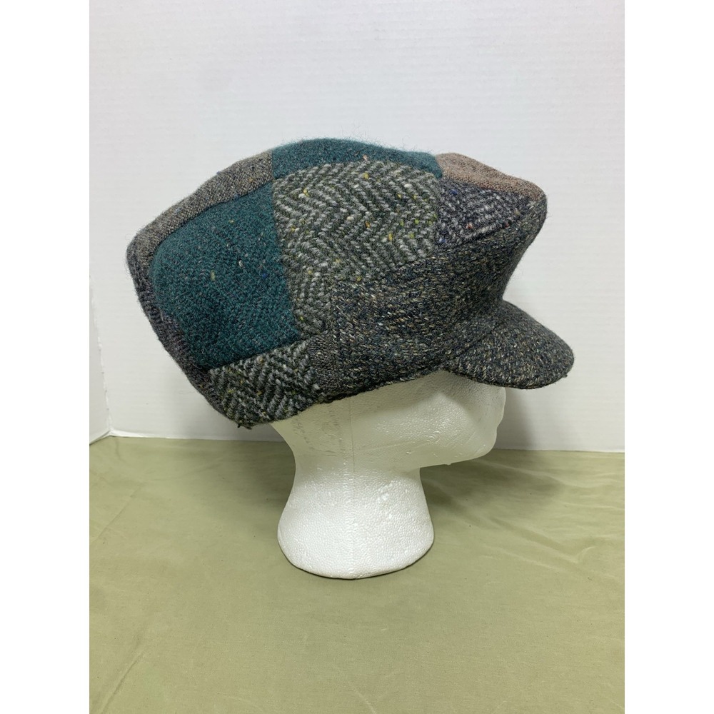 VTG Donegal Tweed Newsboy Cap Hat Quill'sIreland 100% Irish Wool Plaid Men Sz S - Picture 4 of 7